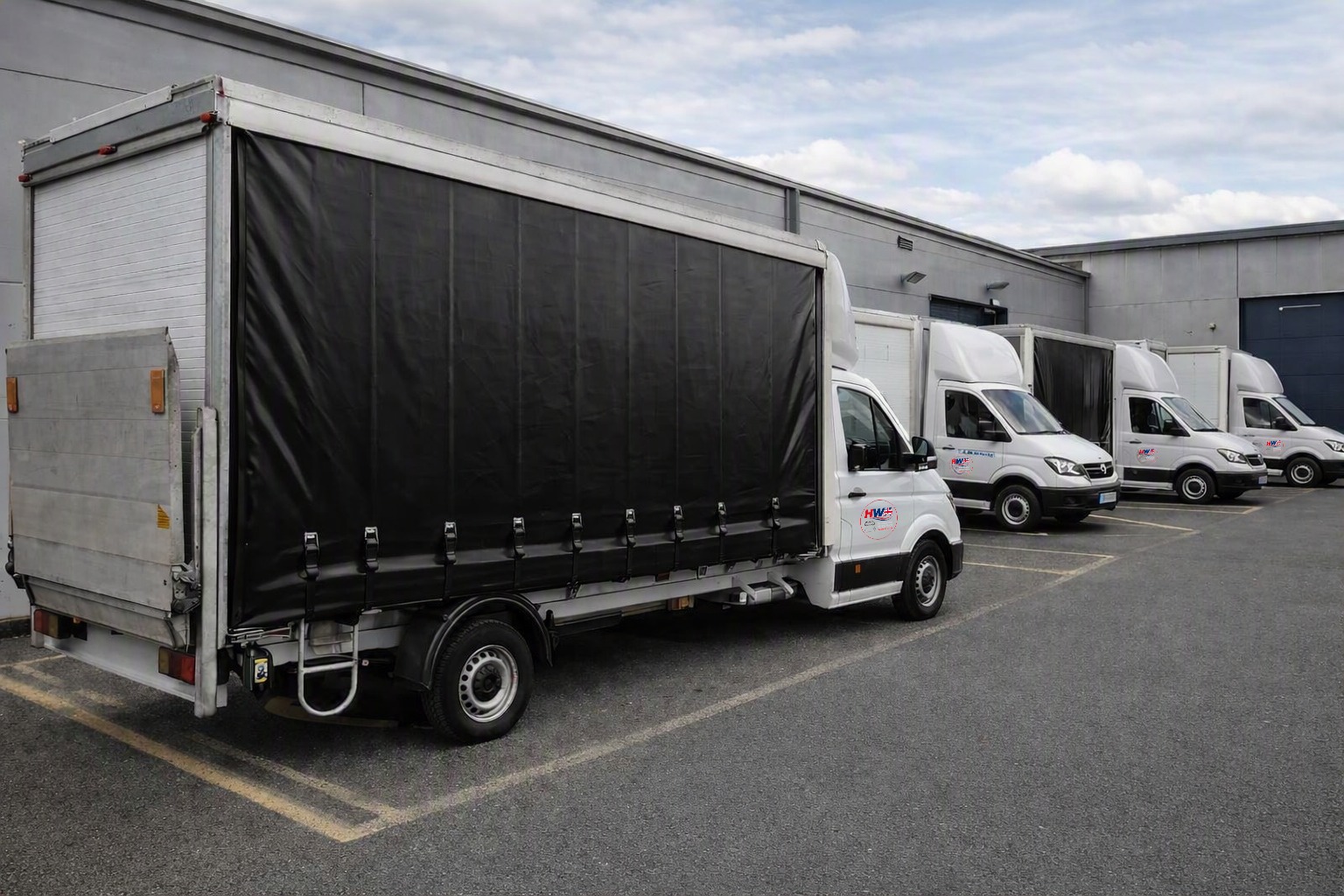 HWA Transportation Luton van, curtain side with tail-lift